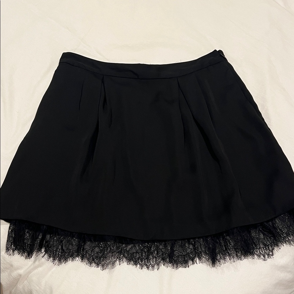 GAP Black A-Line Skirt with Lace Hem